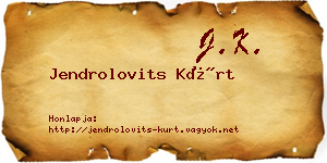 Jendrolovits Kürt névjegykártya